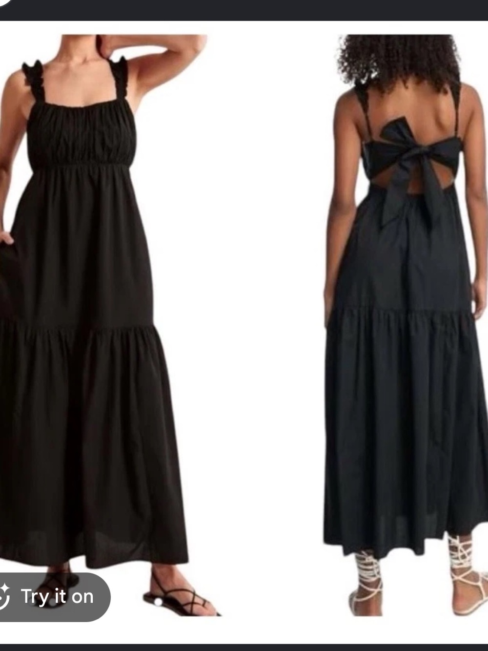 Abercrombie & Fitch black tie back maxi dress - Picture 2 of 5